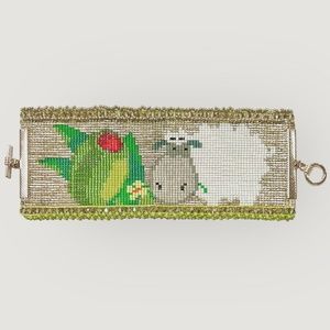 Olive Ewe (I Love You) Handmade Delica Seed Bead Loom Bracelet